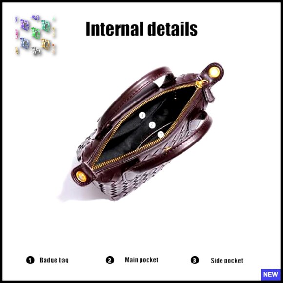 Braided Faux Leather Satchel Handbag Top Handle Adjustable Strap Hobo Chic - Picture 5 of 7